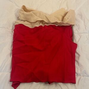 Roland Mouret Pink & Cream Wool Crepe Draped Eugene Top size s